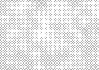 Aufkleber - White and gray halftone wave dotted background. Abstract monochrome geometric flat element of pattern dot. Pop art style texture. Modern abstract design poster and cover template. Vector illustration.