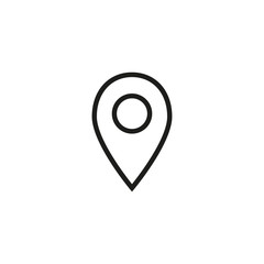 Sticker - Simple map pin line icon.