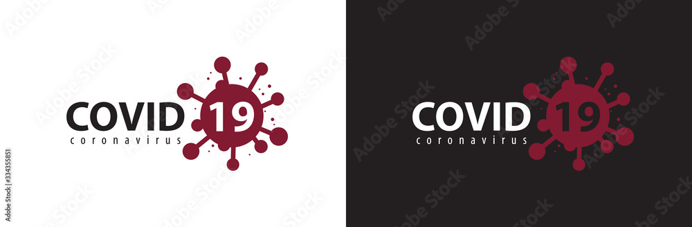 Covid-19 Coronavirus concept inscription typography design logo. - obrazy, fototapety, plakaty 