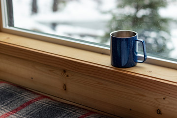 Wall Mural - Warm Cup of Tea on Window Sill