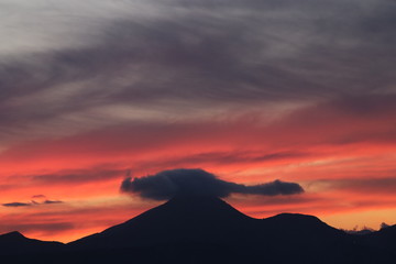 Dramatic early spring sunsets in the island of Crete