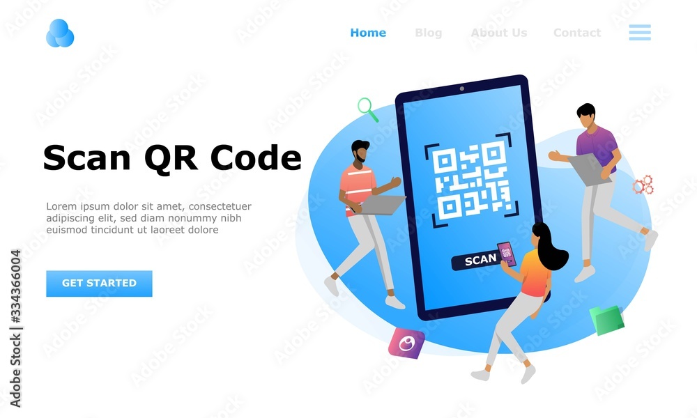 Scan Code Jpg QR Code Scanning Vector Illustration Concept, Suitable for web landing ...