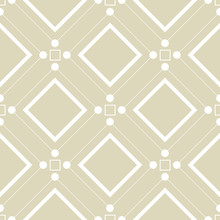 White Geometric Square Ornament On Olive Green Background