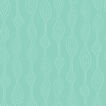 Aqua Blue Turquoise Abstract Seamless Vector Background. Organic Ornamental Vertical Lines And Shapes Seamless Pattern. Contemporary Teal Mod Art Repeating Modern Backdrop Hand Drawn Wonky Lines. 
