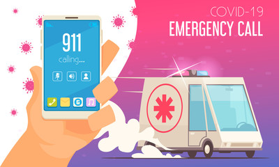 Wall Mural - COVID Emergency Call Composition