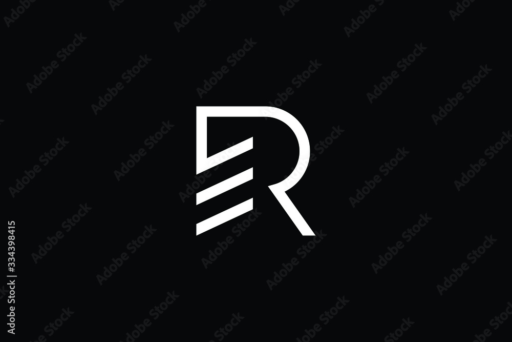 Logo design of R RE ER in vector for construction, home, real estate, building, property. Minimal awesome trendy professional logo design template on black background. - obrazy, fototapety, plakaty 