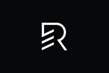 Logo Design Of R RE ER In Vector For Construction, Home, Real Estate, Building, Property. Minimal Awesome Trendy Professional Logo Design Template On Black Background.