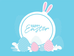 Wall Mural - Banner templates. Happy Easter. Vector background. Colorful eggs