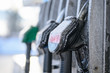 Frozen petrol station - car refuel