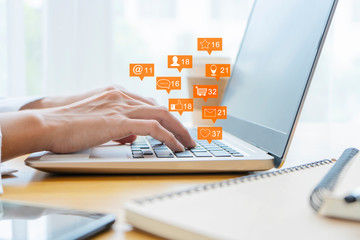 Wall Mural - the online communication icons