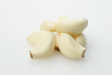 Closeup of Fresh Peeled Garlic