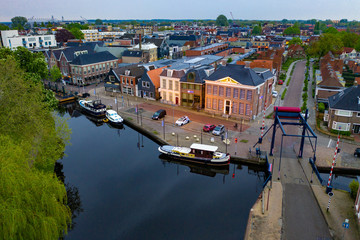 Aerial drone photo of heerenveen, Netherlands