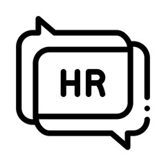 Sticker - chat message hr icon vector. chat message hr sign. isolated contour symbol illustration