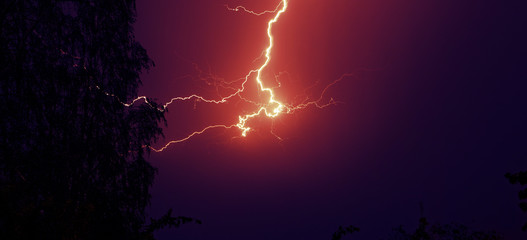 Lightning: lightning bolt, isolated against black ground.