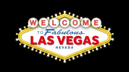 Wall Mural - Welcome to Las Vegas sign in classic style design . 3D Render