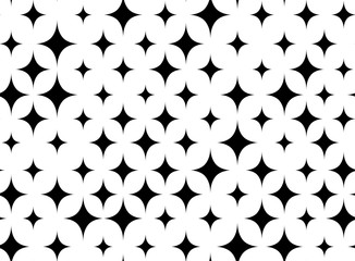 Wall Mural - seamless pattern. random size stars. modern stylish texture. black and white background. stars shini