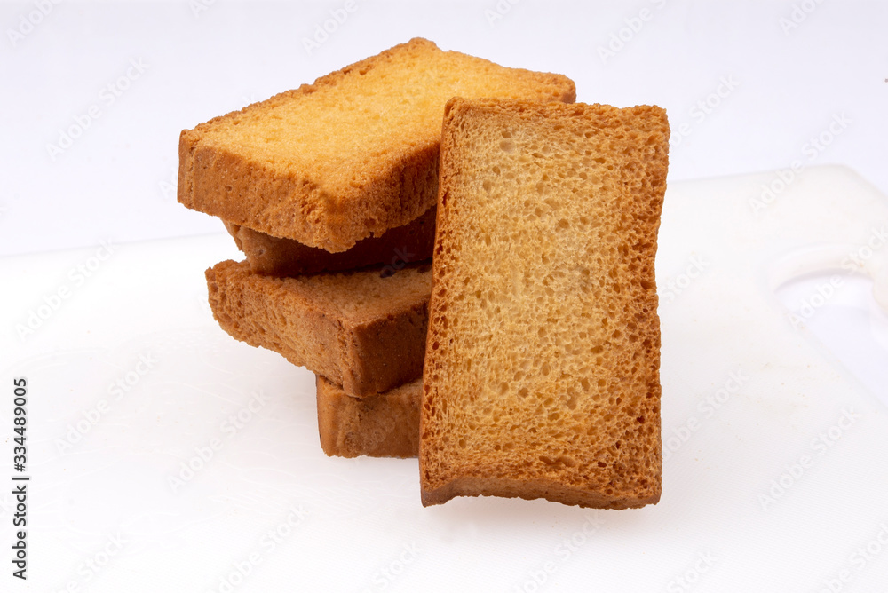 crunchy crispy isolated milk rusk set Stock Photo | Adobe Stock