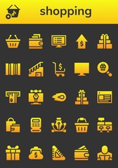 Canvas Print - shopping icon set