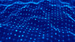 © Oleksii - Network connection structure. Technology wave background. Big data digital background. 3d rendering.