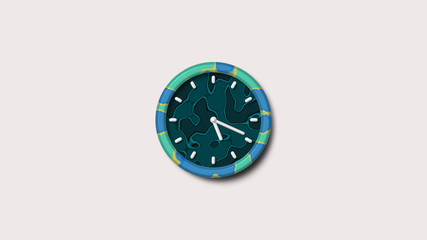 Clock icon on white background,blue 3d clock icon,3d clock