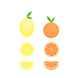 © Halyna - This is citrus fruits. Lemon, orange, mandarine on white background.