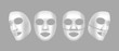 © Zonda - Vector realistic cotton or gel sheet face masks isolated