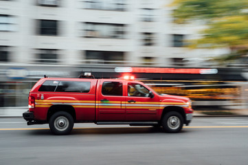 Wall Mural - High-speed ambulance on a New York City street