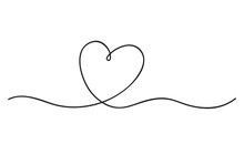 Heart. Abstract Love Symbol. Continuous Line Art Drawing Vector Illustration