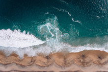 View From A Drone To A Cape And Pacific Coast At Sunset