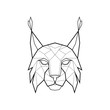 Polygonal abstract head of a lynx. Logo of the lynx. Vector illustration
