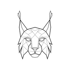 Wall Mural - Polygonal abstract head of a lynx. Logo of the lynx. Vector illustration