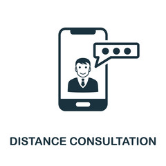 Wall Mural - distance consultation icon. simple element from digital healthcare collection. filled distance consu
