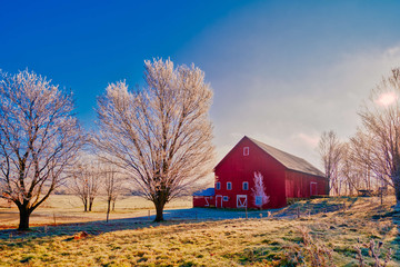 Red country barn