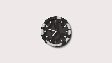 Gray color army clock icon,White background army gray clock icon,3d clock icon