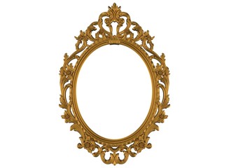 Wall Mural - oval carved antique photo frame gold antique bronze