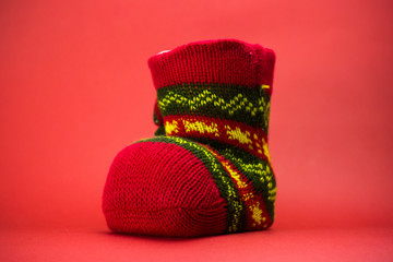 Christmas knitted gift sock