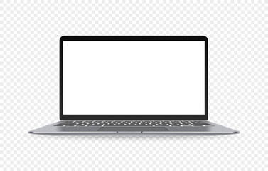 Fototapete - Modern widescreen laptop with empty screen isolated on transparent background