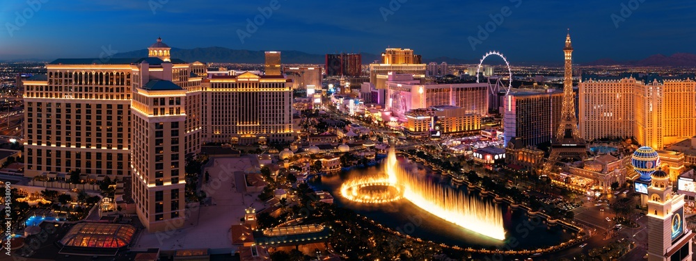 Las Vegas Strip night - obrazy, fototapety, plakaty 