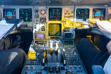 Cockpit View Of An Airplane In Flight