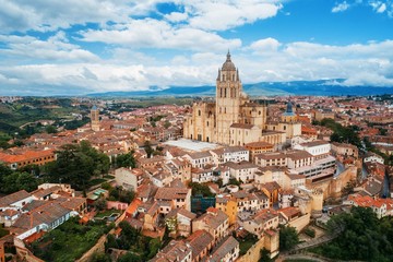 Canvas Print - Segovia Cathedral aerial view