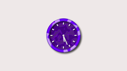 New purple creative 3d wall clock,Clock icon,white background clock icon