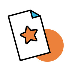 Sticker - paper document line and fill style icon