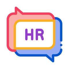 Poster - chat message hr icon vector. chat message hr sign. color contour symbol illustration