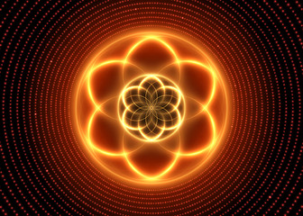 Wall Mural - Sacred geometry, abstract glowing background. Vector Digital graphic for brochure, website, flyer, print, poster, other design.