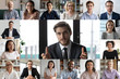 © fizkes - Headshot screen application view of smiling multiracial employees talk speak on video call brainstorm together, multiethnic coworkers engaged in team discussion online using Web conference