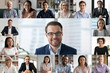 © fizkes - Headshot screen application view of diverse multiracial employees have work web conference using modern platform, smiling multiethnic colleagues talk speak online brainstorm on video call