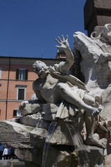 Wall Mural - Detail of Fiumi Fountain Rome