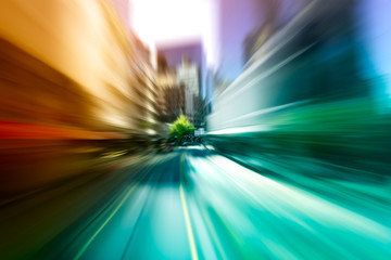 Abstract image of night traffic light trails in the city