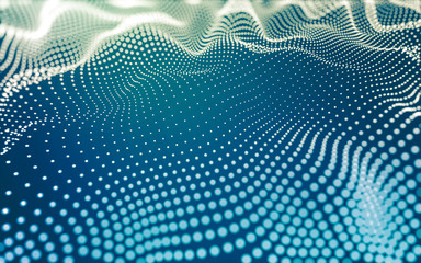 Abstract background. Molecules technology with polygonal shapes, connecting dots and lines. Connection structure. Big data visualization.