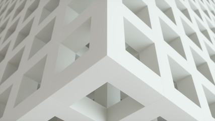 White Grey Cubes Business Background. Abstract architecture Beautiful seamless cubic puzzle. 3d render